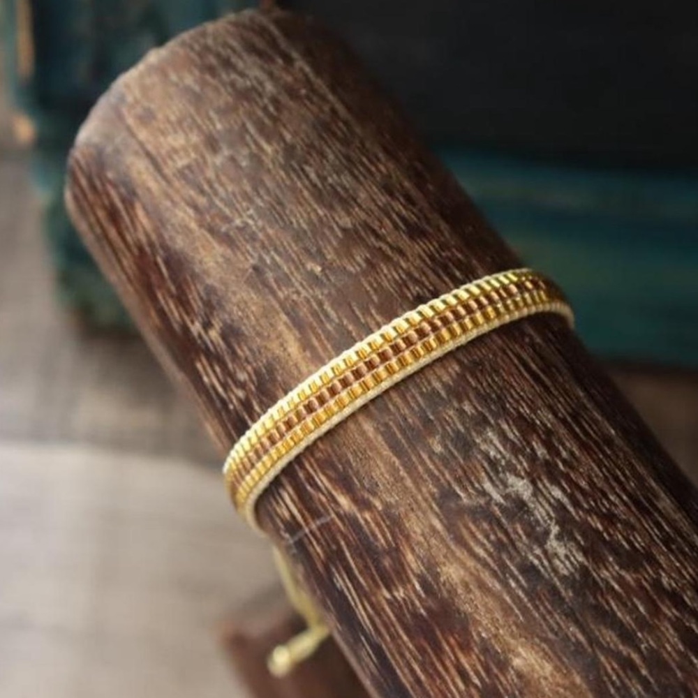 Gold & Bronze Miyuki Seed Bead Bracelet